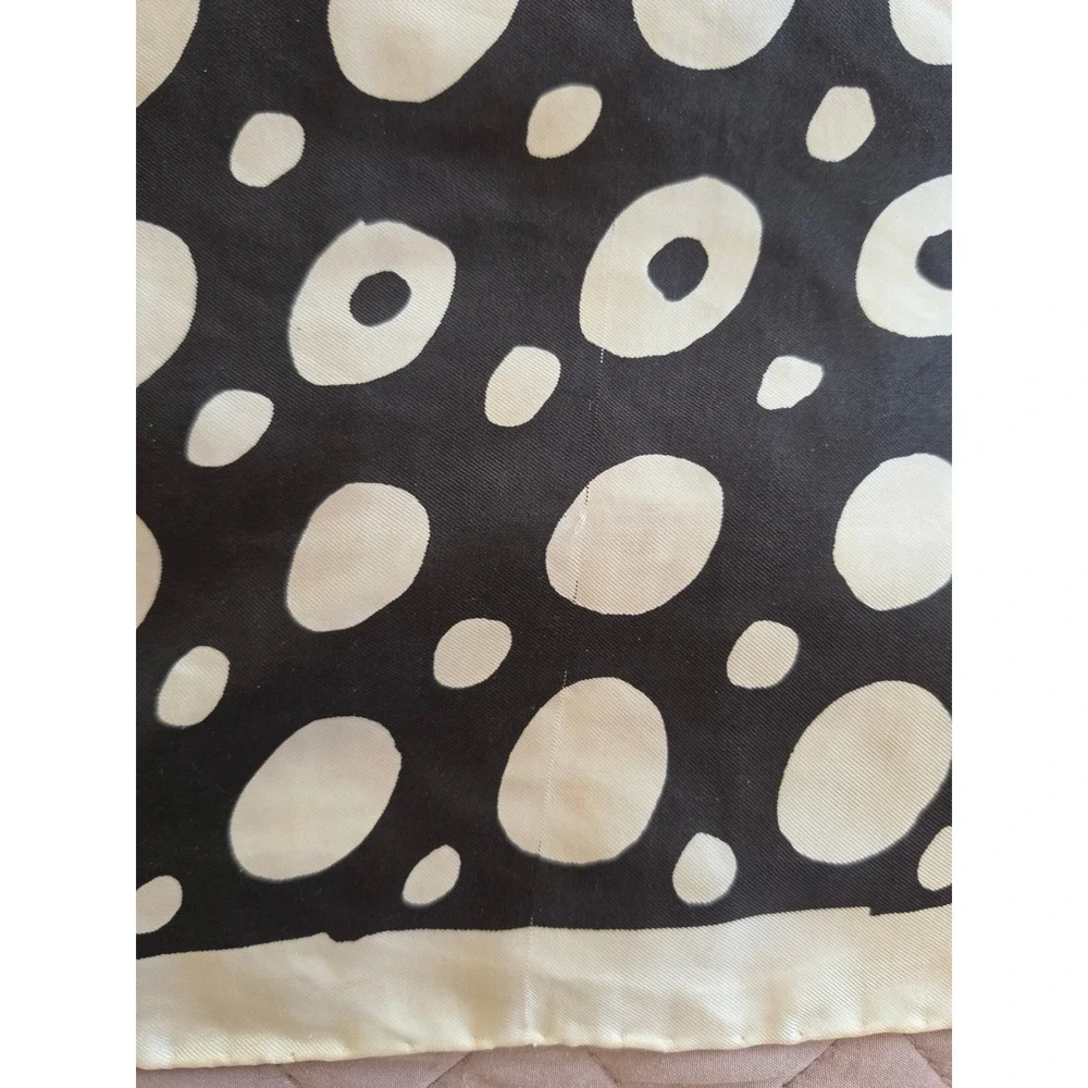 Dior VTG 60s White Black Square 30×30 Logo Preppy Old Money Art Rare‎ Scarf READ